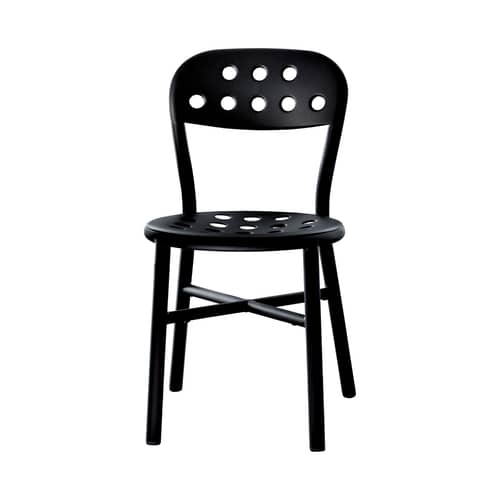 Pipe Stacking chair metal black Metal - Magis - Black - Varnished aluminium, Varnished steel