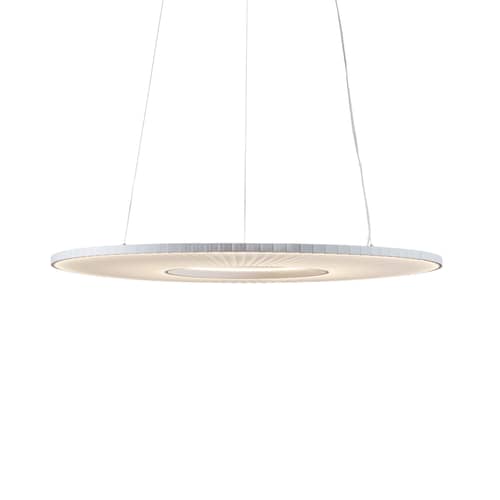 Suspension Iris Horizontal / LED - Ø 80 cm - Dix Heures Dix - Ø 80 cm / Tissu blanc - Aluminium, Tissu acrylique plissé