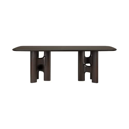 Table rectangulaire Flow bois marron / 220 x 110 cm - 8 personnes - Ethnicraft - 220 x 110 cm - Acajou teinté