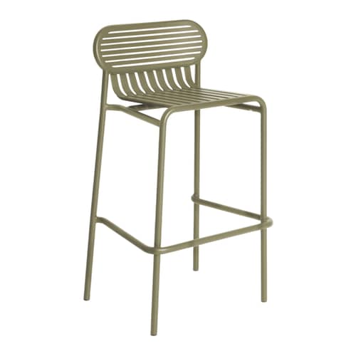 Tabouret de bar Week-End métal vert / Aluminium - H 80 cm - Petite Friture - Vert Jade - Aluminium thermolaqué époxy