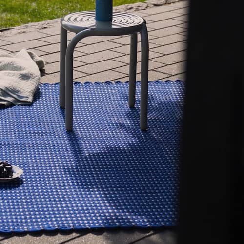 Tapis Cord tissu bleu / 70 x 250 cm - Recyclé - Tom Dixon - Bleu outremer -  PET recyclé