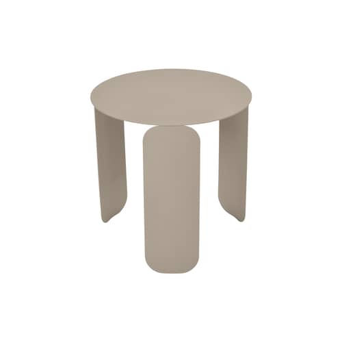 Tavolino Bebop metallo marrone beige / Ø 45 cm - Fermob - Noce moscata - Acciaio, Alluminio