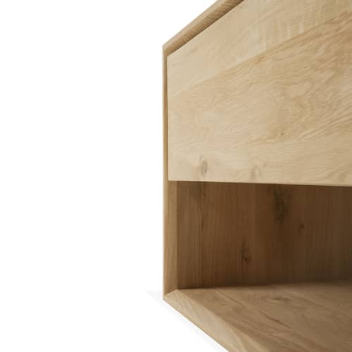 Nordic TV unit natural wood / L 120 x D 46 x H 45 cm - 1 drawer + 1 drop-leaf door - Ethnicraft - L 120 / Oak - Oiled solid oak