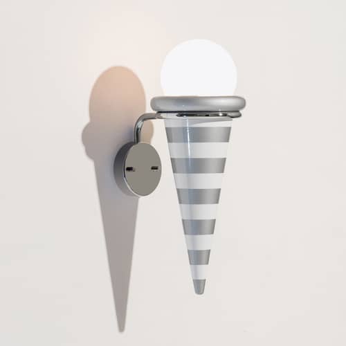 Gelato - Night Tales Wall light metal grey / By Masanori Umeda, 1982-2020 - Memphis Milano - Grey and white - Aluminium