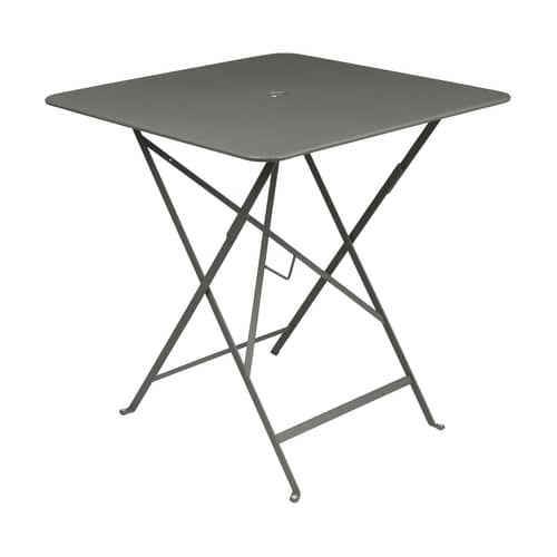 Klapptisch Bistro metall grün grau / 71 x 71 cm - mit Sonnenschirmloch - Fermob - Rosmarin - lackierter Stahl