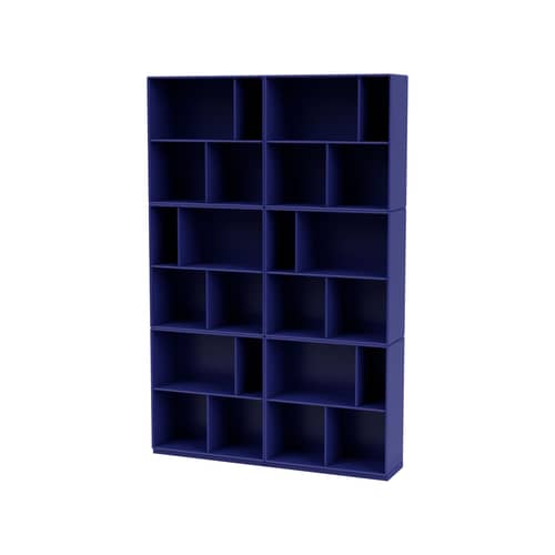 Read Bookcase wood blue / W 139.2 x D 30 x H 211.8 cm - MONTANA - Monarch 135 - Lacquered MDF