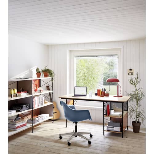 Bureau Eames Desk Unit EDU métal bois multicolore / Eames, 1949 - L 152,5 cm - Vitra - Multicolore & bois - Acier laqué, Aluminium laqué, Contreplaqué