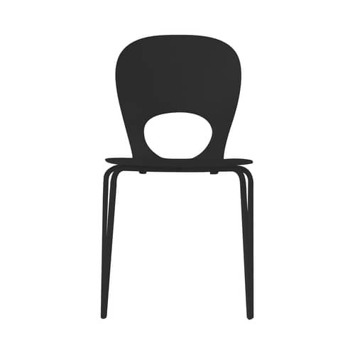 Chaise empilable Pikaia - Kristalia - Noir - Acier verni, Polyuréthane