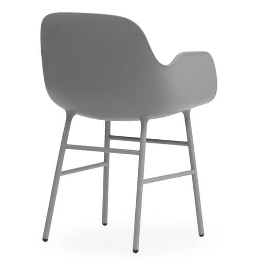 Fauteuil Form plastique gris / Pied métal - Normann Copenhagen - Gris - Acier laqué, Polypropylène