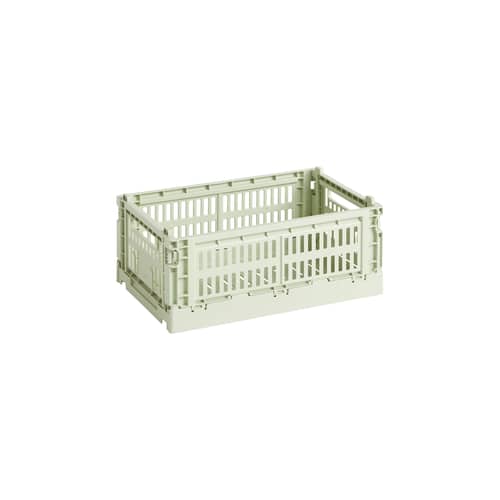 Korb Colour Crate plastikmaterial grün Small / 17 x 26,5 cm - Recycelt - Hay - Minze - Recyceltes Polypropylen