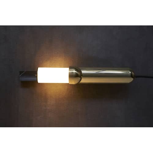 Lampe de table ISP LED métal marbre noir or / Marbre & laiton - L 52 cm - DCW éditions - Marbre noir / Laiton - Laiton poli, Marbre