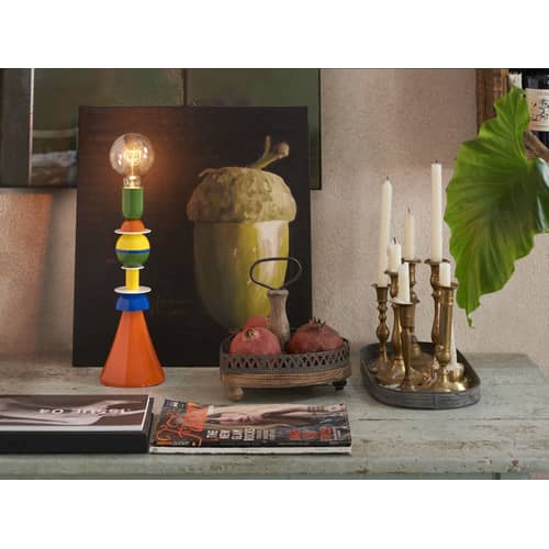 Lampe de table Otello métal multicolore / H 40 cm - Slide - Multicolore - Aluminium laqué