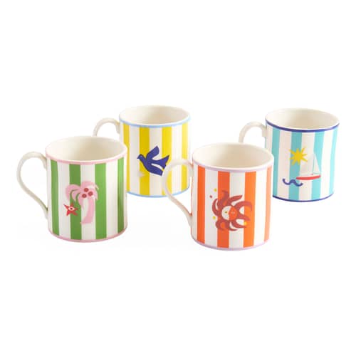 Set de 4 mugs Playa céramique - Jonathan Adler - Set de 4 mugs Playa céramique - Porcelaine
