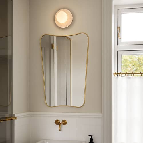 Applique salle de bains Liila Muuse Small / Plafonnier - Ø 20 cm - NUURA - Blanc / Blanc opalin - Aluminium, Verre soufflé bouche