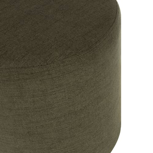 Pouf Folk Grand tissu vert / Ø 40 x H 40 cm - NOO.MA - Olive italienne (polyester) -  Ouate, Bois, Mousse, Tissu polyester