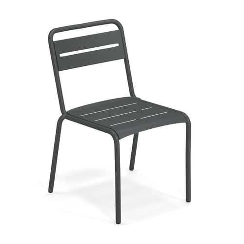 Sedia impilabile Star metallo / Alluminio - Emu - ferro antichizzato - Alluminio