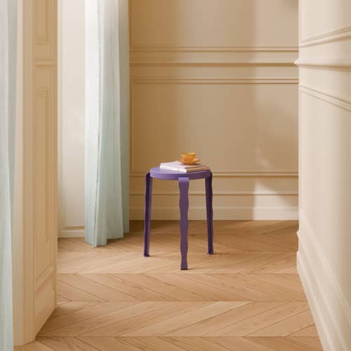 Sgabello Lou Vague by Uchronia legno viola / Faggio monocromatico - TIPTOE - Viola - Acciaio termolaccato, Faggio certificato laccato