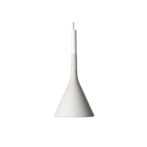 Suspension Aplomb / Ciment - Ø 17 cm x H 36 cm / Câble 3,5 mètres - Foscarini - Blanc - Ciment