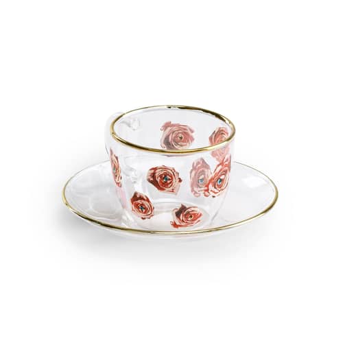 Tasse à café Toiletpaper - Roses verre multicolore - Seletti - Roses - Verre borosilicaté
