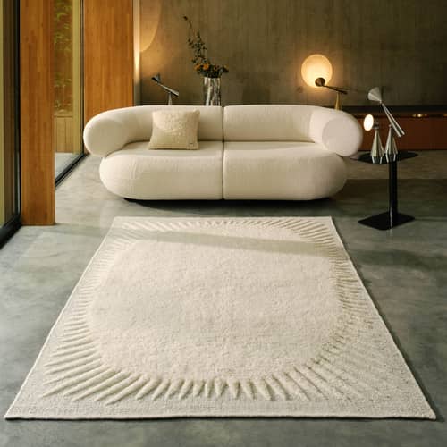 Teppich Edgy textil weiß / 200 x 300 cm - Tom Dixon - 200 x 300 cm - Wolle aus Neuseeland