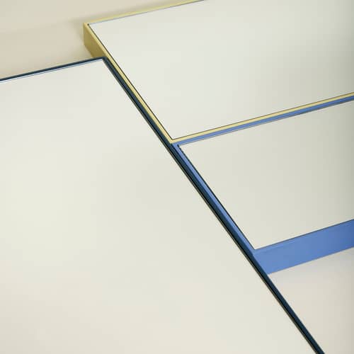 Shine Large Wall mirror metal blue / 35 x 80 cm - HÜBSCH - 35 x 80 cm / Blue - Glass, Iron