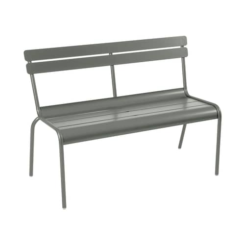 Bank mit Rückenlehne Luxembourg metall grün / 3-Sitzer - L 118 cm - Fermob - Rosmarin - lackiertes Aluminium