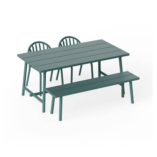 Fred\'s Bench metal green / L 160 cm - 3 seats - Fatboy - Dark Sage - Aluminium