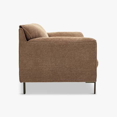 Sofa 2 Sitzer Camilla textil braun / L 167,5 cm - NV GALLERY - Braun der Kastanien - Eisen, Gewebe, High Density-Schaum
