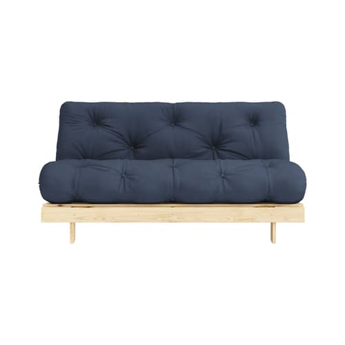 Canapé convertible Roots / L 160 cm - 3 positions / Structure pin clair - KARUP DESIGN - Bleu marine 737 / Pin clair - Fibres recyclées mélangées, Mousse, Pin massif certifié FSC, Tissu