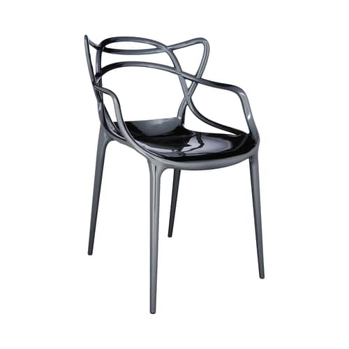 Chaise empilable Masters    / Métallisé - Philippe Starck, 2010 - Kartell - Titane - Technopolymère thermoplastique recyclé