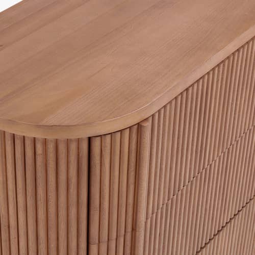 Ronda Chest of drawers wood brown / L 100 x H 90 cm - NV GALLERY - Walnut Stained - Solid Rubberwood
