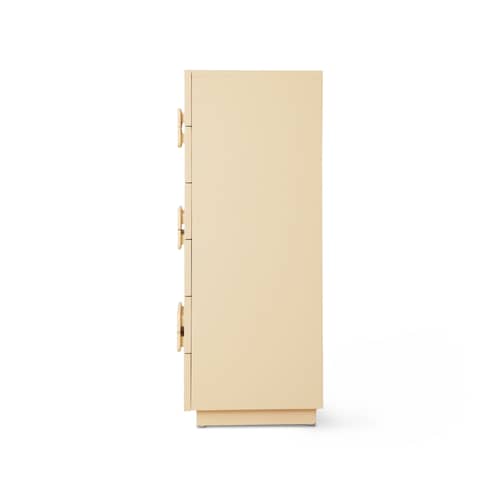 Comò Spacious legno beige / L 80 x P 40,5 x H 98 cm - HK LIVING - Crema - Legno laccato