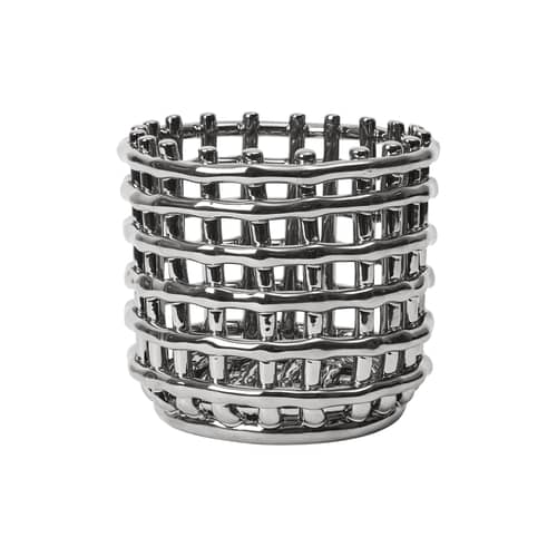 Corbeille Ceramic Small céramique argent / Ø 16 x H 14,5 cm - Fait main - Ferm Living - Argent - Céramique