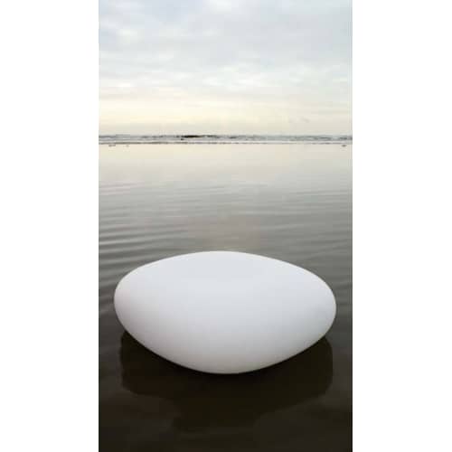 Couchtisch Chubby Low plastikmaterial weiß / Hocker - 85 x 75 x H 30 cm - Slide - Weiß - Polyäthylen