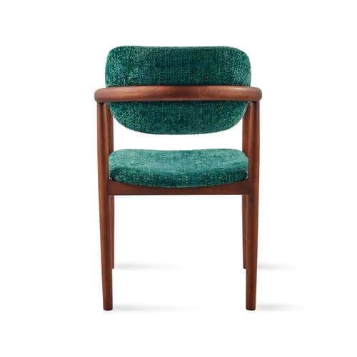 Fauteuil rembourré Henry tissu vert - POLSPOTTEN - Vert foncé - Frêne, Mousse, Tissu