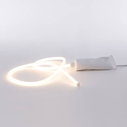 Lampe de table Daily Glow - Dentifrice LED / Résine - 23 x 8,5 x H 6 cm - Seletti - Dentifrice / Blanc - Résine, Silicone
