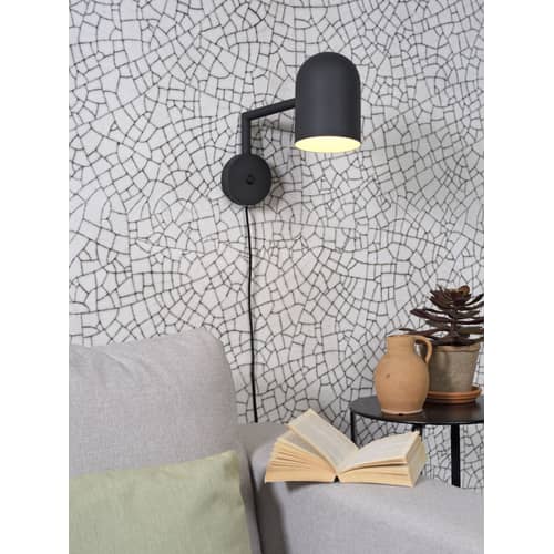Wandleuchte mit Stromkabel Marseille metall schwarz / Drehbare Leselampe - It\'s about Romi - Schwarz - Eisen