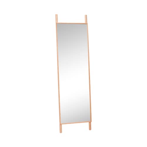 Miroir à poser Lean / 53 x 188 cm - HÜBSCH - Chêne naturel - Chêne certifié, Verre