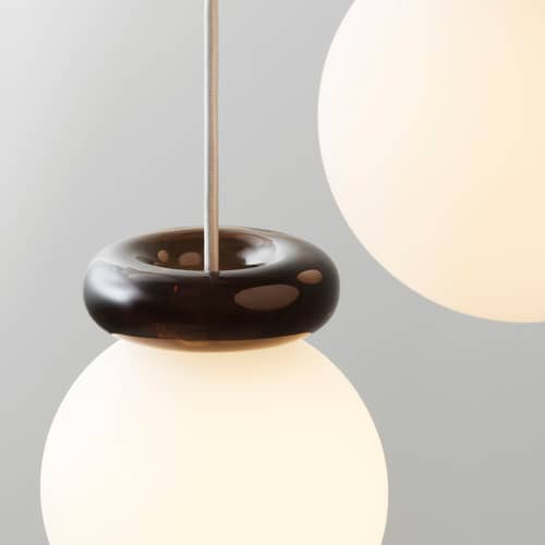 Pendelleuchte Hinx glas braun / Ø 15 cm - Normann Copenhagen - Braun - Harz, Opalglas