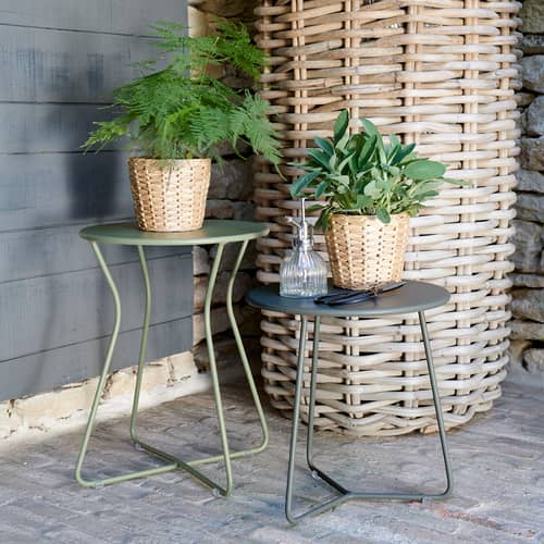 Table d\'appoint Cocotte métal beige / Ø 34 x H 36 cm - Fermob - Beige latte - Acier laqué