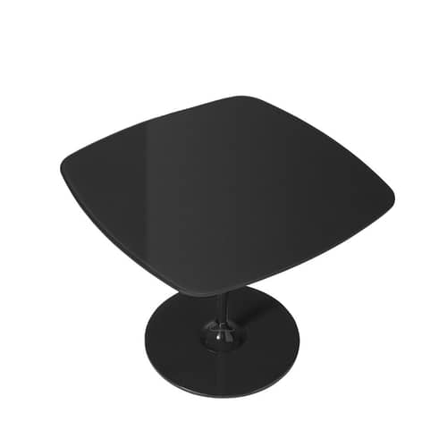 Table d\'appoint Thierry verre noir / 50 x 50 x H 40 cm - Verre - Kartell - Noir - Acier peint, Verre trempé