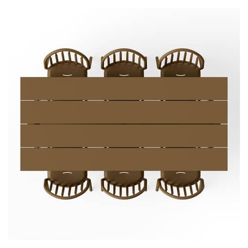 Table rectangulaire Fred\'s métal marron / 220 x 100 cm - 6 à 8 personnes - Fatboy - Marron Mochaccino - Aluminium