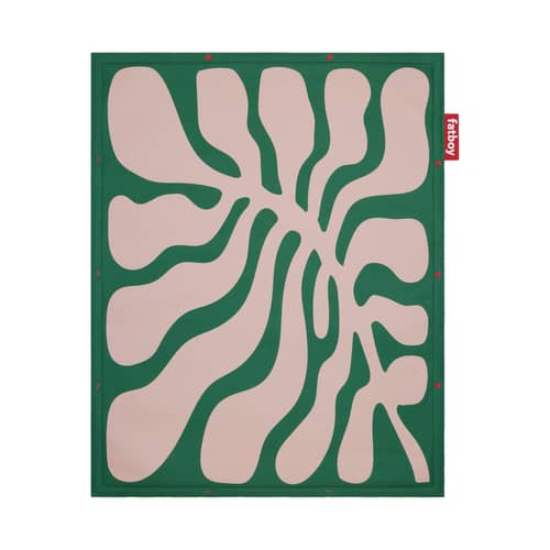 Tapis d\'extérieur Flying Carpet / 180 x 140 cm - Rembourré - Fatboy - Herbal / Vert & rose - Mousse, Polyester recyclé