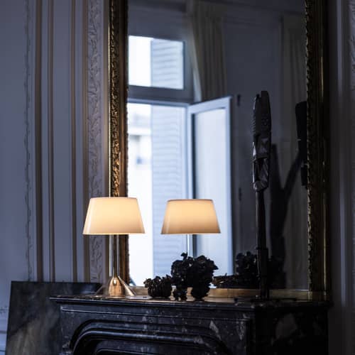 Tischleuchte Chapeaux LED glas grau / Ø 29 x H 47 cm - Foscarini - Grau - Borosilikatglas, geblasenes Glas