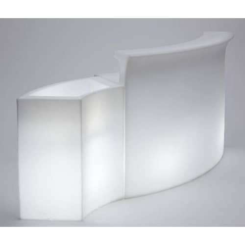 Bar lumineux Break Bar plastique blanc / L 175 cm - Slide - Blanc - Polyéthylène recyclable rotomoulé