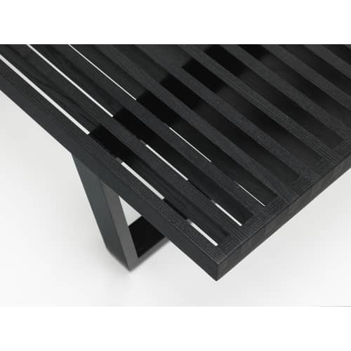 Nelson Bench Bench wood black / L 122 cm - By George Nelson, 1946 - Vitra - Black - Lacquered solid ash