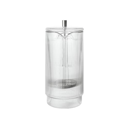 Cafetière à piston Ripple / 1 L - 8 tasses - Ferm Living - Transparent - Acier inoxydable, Verre soufflé bouche