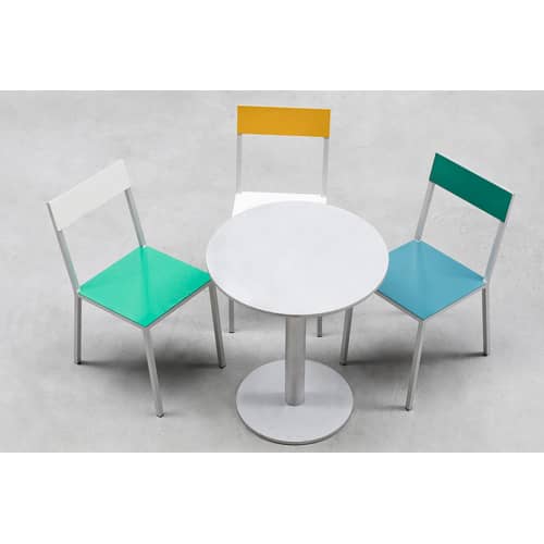 Alu Chair Chair metal green / Aluminium - valerie objects - Green seat / White backrest - Aluminium