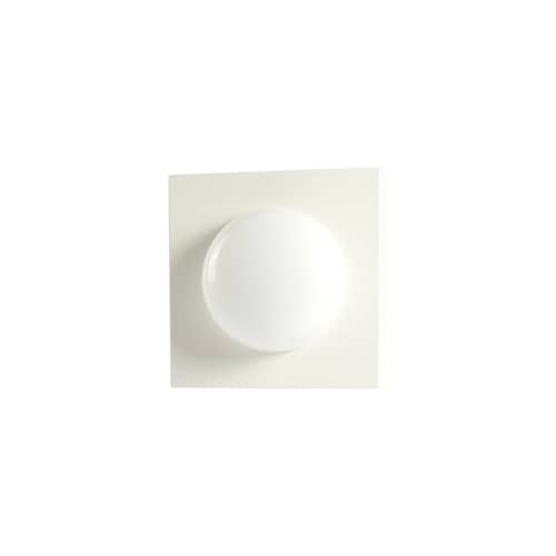 Lampe de table Hublot / Sans pied - 45 x 45 cm - Axel Chay - Blanc - Acier laqué, Verre