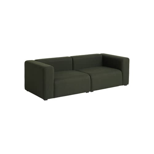 Canapé droit UK Mags n°1 / 2,5 places - L 228 cm / Version UK - Hay - Vert foncé (Tissu Maglia) - Bois, Mousse polyuréthane HR, Ressorts, Tissu